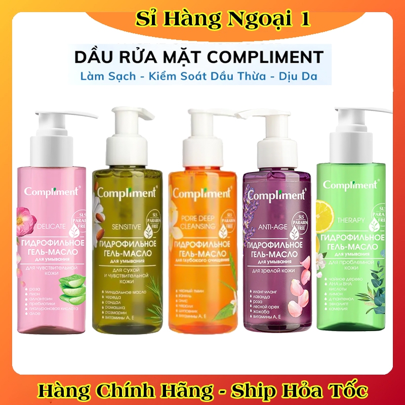 Dầu rửa mặt Compliment No Problem không làm khô da giảm mụn cho da dầu nhạy cảm 150ml của Nga