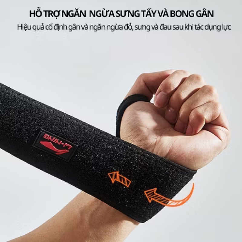 🆘NEW🆘Băng cuốn cổ tay Li-ning, bảo vệ cổ tay, phòng ngừa chấn thương LQAM654-1.