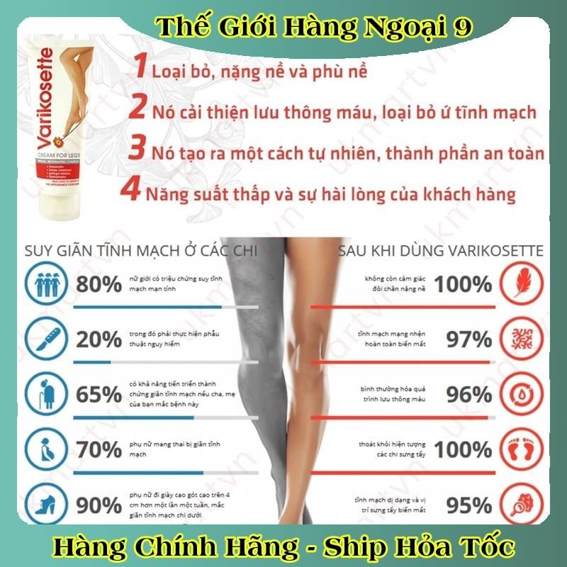 [DATE MỚI] Kem Giãn Tĩnh Mạch VARIKOSETTE Nga Cải Thiện Lưu Thông Máu Giữ Lại Vẻ Đẹp Cho Đôi Chân