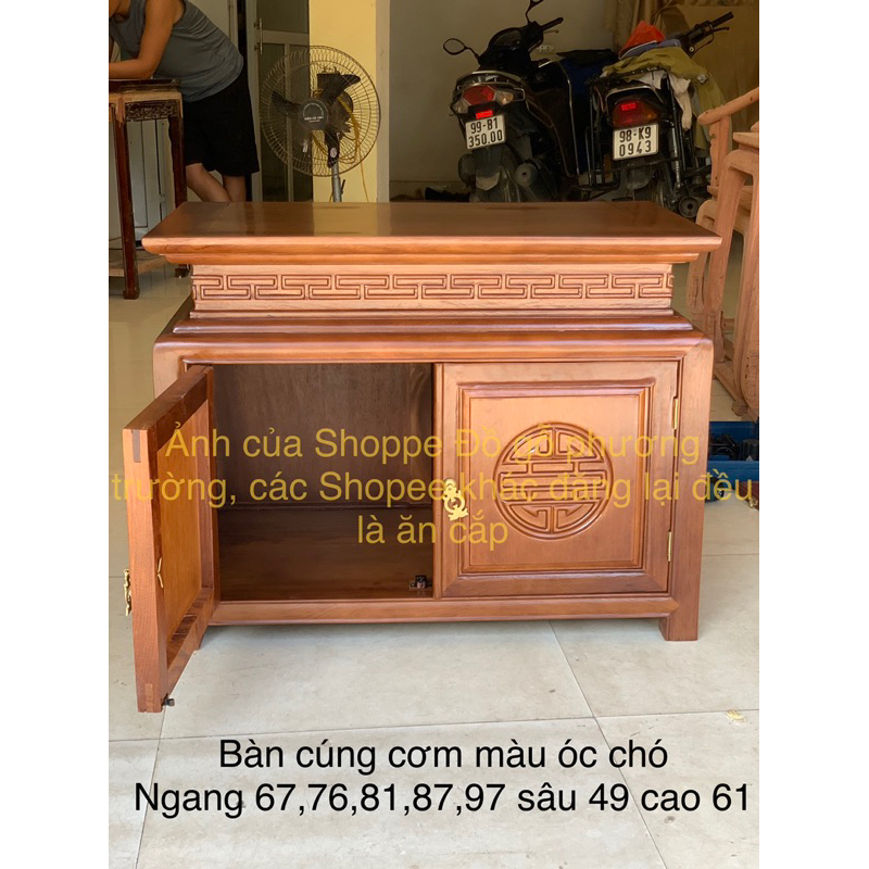 tủ cúng cơm dài 67, 76, 81 , 87, 97 sâu 47,50,55,61 cao 61cm gỗ gõ hoặc hương đá nhiều màu,(hình cánh giao ngẫu nhiên)