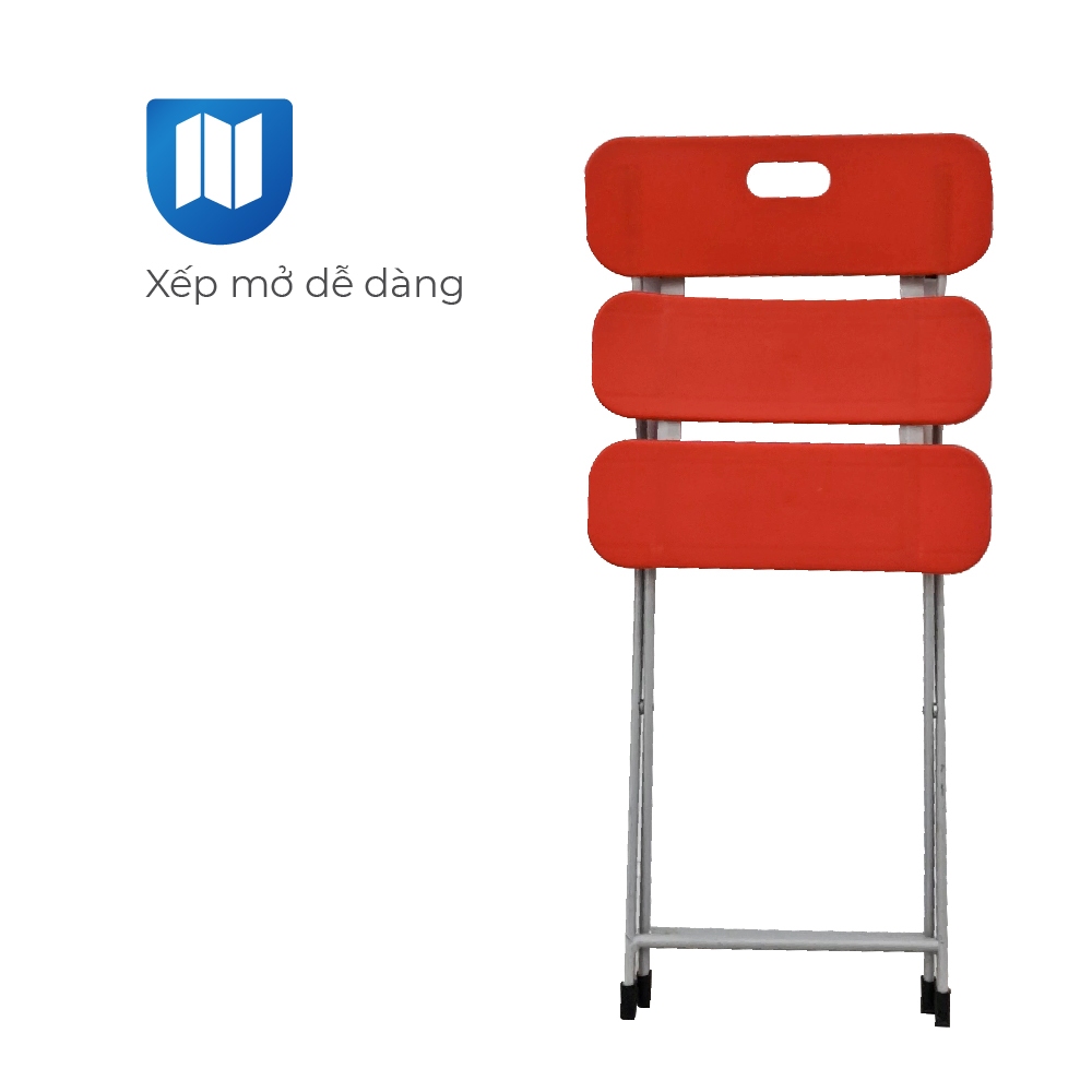 Ghế lưng tựa gấp gọn QUI PHÚC, chắc chắn, tiết kiệm không gian, chân ghế chống trượt, an toàn, chịu tải 150kg