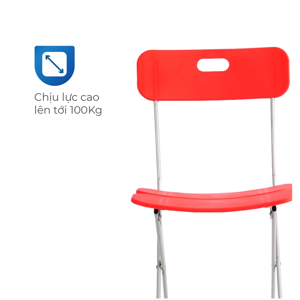 Ghế lưng tựa gấp gọn QUI PHÚC, chắc chắn, tiết kiệm không gian, chân ghế chống trượt, an toàn, chịu tải 150kg