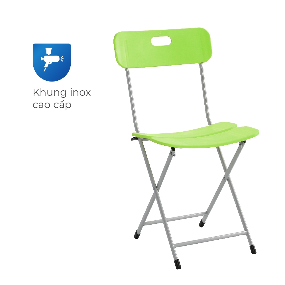 Ghế lưng tựa gấp gọn QUI PHÚC, chắc chắn, tiết kiệm không gian, chân ghế chống trượt, an toàn, chịu tải 150kg