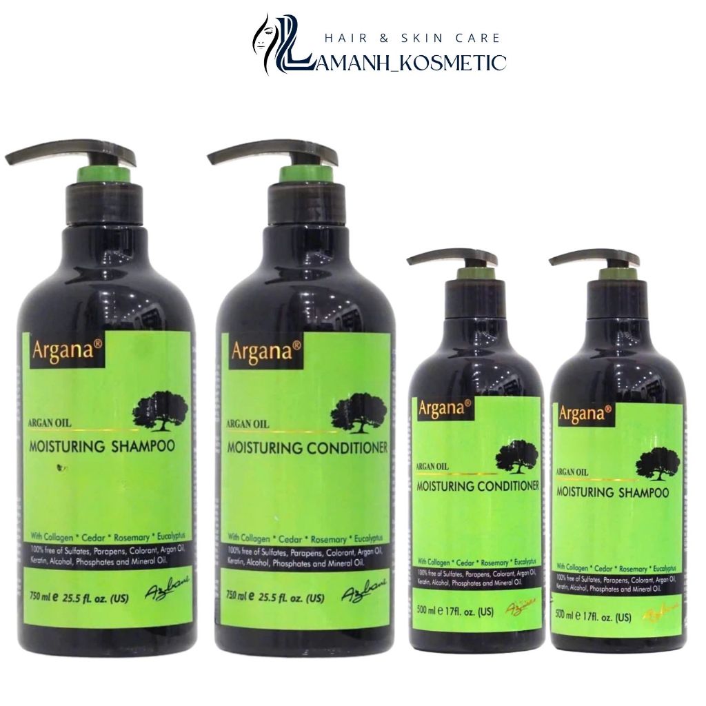 Cặp dầu gội xả Argana Oil Moisturing 500ml - 750ml bản nuôi dưỡng sâu siêu phục hồi mềm mượt tóc