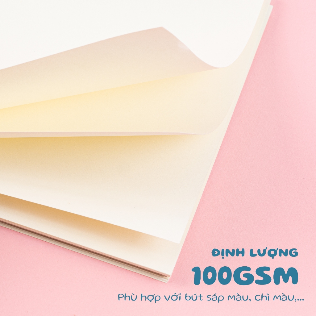 Sổ Vẽ Capybara A4 MONDEZ Chống Lóa Mắt Giấy 100GSM 20 Tờ Phù Hợp Sketch Sử Dụng Chì Màu, Sáp Màu
