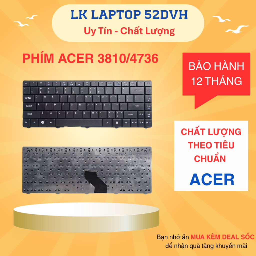 Bàn Phím Laptop Acer 3810 4736 Aspire 3750 3810 3820 3935 4235 4240 4250 4251 4252 4253 4333 4336 4339 4349 4350 4352 45