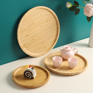 Khay Gỗ Tre Tự Nhiên, Đĩa Gỗ Tre Chụp Hình Decor, Đựng Đồ Ăn Uống Trong Gia Đình, Quán Cafe Nhà Hàng