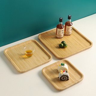 Khay Gỗ Tre Tự Nhiên, Đĩa Gỗ Tre Chụp Hình Decor, Đựng Đồ Ăn Uống Trong Gia Đình, Quán Cafe Nhà Hàng