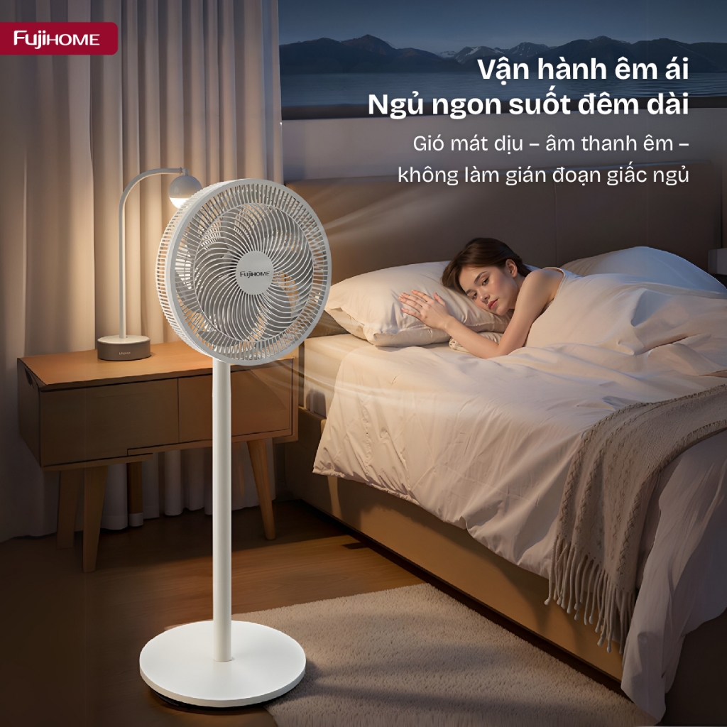 Quạt Đứng FUJIHOME SF3001 Nhập Khẩu Điều Khiển Từ Xa, Quạt Thông Minh 3 Mức Gió Gió Mạnh Siêu Êm