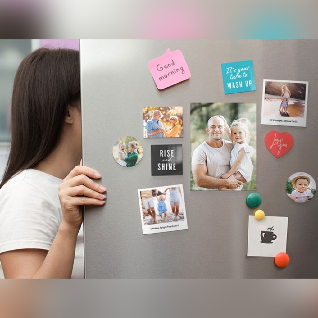 in sticker nam châm theo yêu cầu set 1 tờ a4 nhựa PVC ép MICA dẻo chống nước hit tủ lạnh SAMI