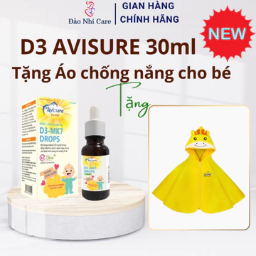[MỚI 30ml] Vitamin D3 K2 tinh khiết Avisure D3MK7 hỗ trợ bé cao lớn, ngủ ngon 30ml - OMEGA VIT cho bé