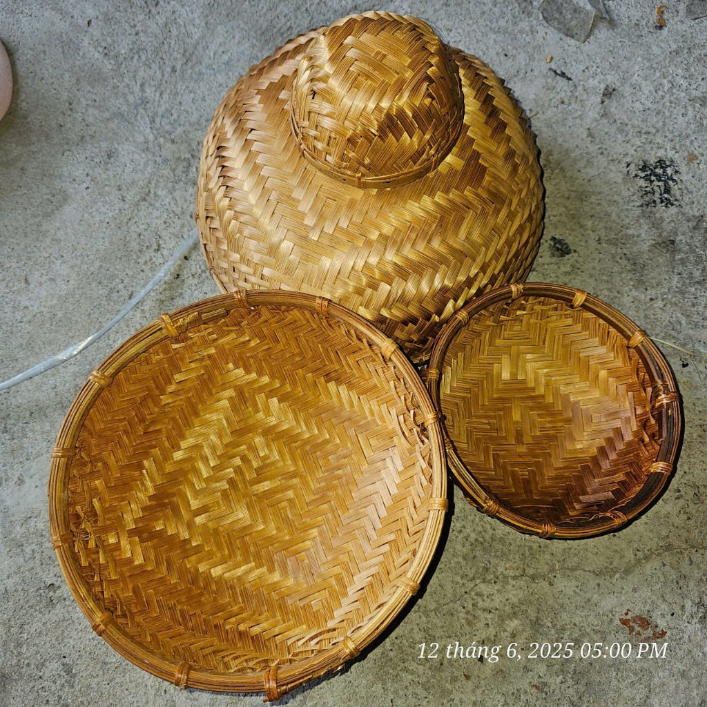 Thúng tre mini trang trí decor, rổ tre hun khói đựng đồ ăn, chụp ảnh ...