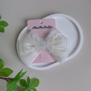 Kẹp Nơ Handmade Cho Bé Gái Vải Voan Bướm Nhũ