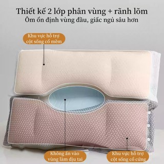 Gối massage Choice công thái học nâng đỡ cổ vai gáy kích thước siêu êm mềm