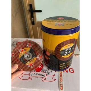 Hộp 100 viên - đá cắt sắt,inox  hiệu Lionking 2 màu xanh,đỏ (107x1.2x16mm) Hàng loại 1.