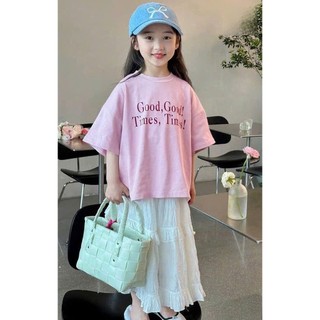 [B&G] Sét váy Áo tím hồng pastel phối chân váy trắng dịu dàng cho bé gái từ 12-45kg(2-12 tuổi)