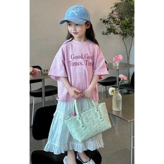 [B&G] Sét váy Áo tím hồng pastel phối chân váy trắng dịu dàng cho bé gái từ 12-45kg(2-12 tuổi)