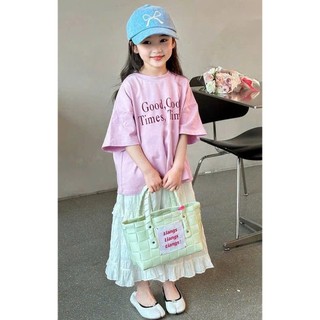 [B&G] Sét váy Áo tím hồng pastel phối chân váy trắng dịu dàng cho bé gái từ 12-45kg(2-12 tuổi)