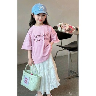[B&G] Sét váy Áo tím hồng pastel phối chân váy trắng dịu dàng cho bé gái từ 12-45kg(2-12 tuổi)