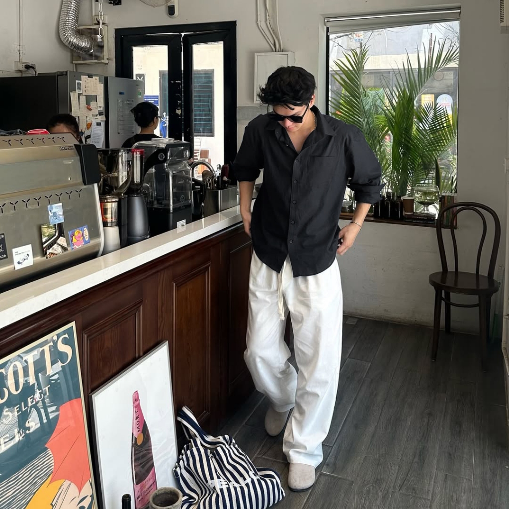 Bộ Quần Áo Nam Linen Dài Tay Đi Cafe, Dạo Phố, Đi Biển Gồm Áo Đũi Xước, Quần Dài Linen Halley J48