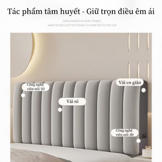bọc đầu giường cao cấp đệm tựa kiểu âu mềm mại bao phủ toàn phần chống bụi phù hợp đa năng