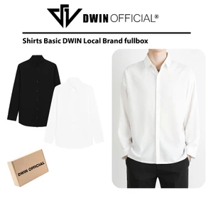 Áo sơ mi nam nữ dài tay DWIN trơn basic chất nhung chéo Hàn cao cấp chống nhăn SM06B