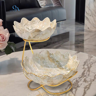 Khay, đĩa, kệ, bồng hoa quả bánh kẹo sứ vân đá cao cấp. Khay mứt, bánh LUXURY HOME DECOR có sẵn I1