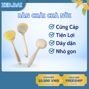 Bàn Chải Nhỏ Chà Xoong Nồi Đa Năng Có Tay Cầm Dài, Lông Dày Cao Cấp, Nhỏ Gọn Tiện Lợi
