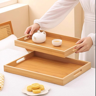 Khay Gỗ Đa Năng Cao Cấp Có Tay Cầm Dày 4cm Dùng Để Bưng Bê Đồ Ăn Đồ Uống Nhà Hàng, Khách Sạn, Cafe