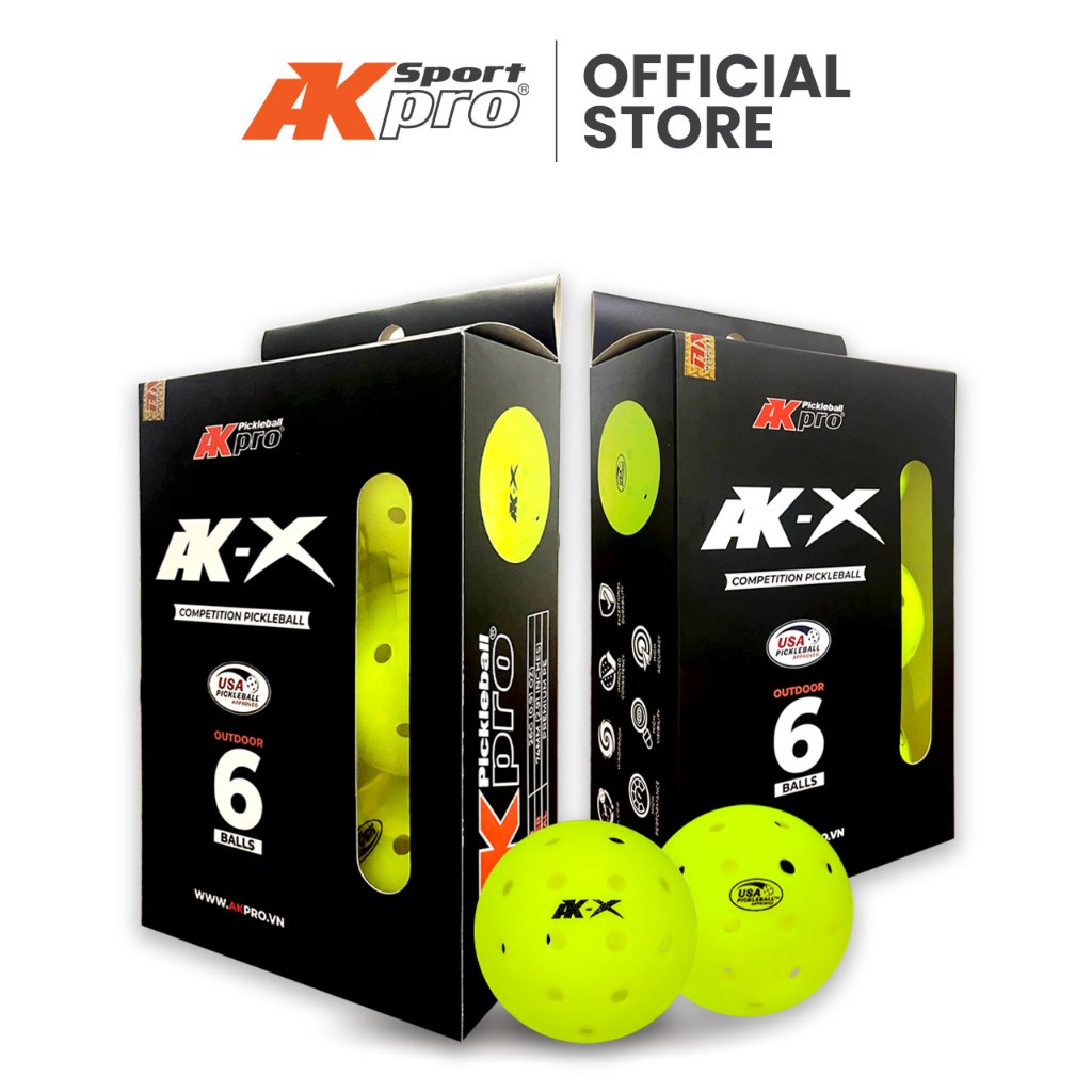 Hộp 6 bóng Pickleball AK-X - Tiêu chuẩn USAP - 40 lỗ và 48 lỗ | Shopee Việt  Nam