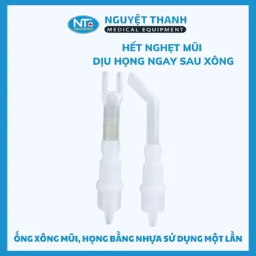COMBO 5 Ống xông mũi họng bằng nhựa tiệt trùng, dùng cho máy xông khí dung