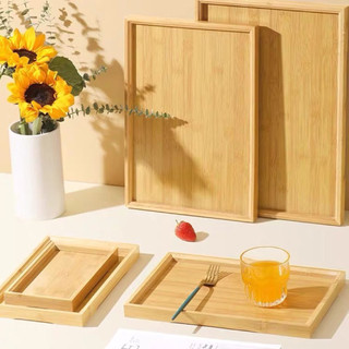 Khay gỗ tre Bambou hình chữ nhật nhiều kích thước khay đựng đồ ăn uống decor cho nhà hàng quán ăn