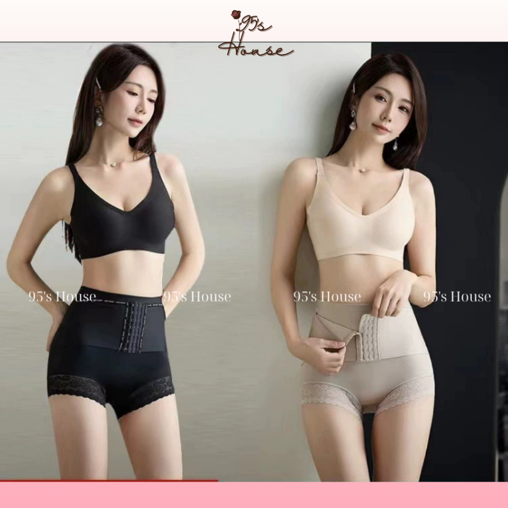 Quần Gen Bụng Nữ Su Đúc Khoá Cài, Quần Nịt bụng Nữ Viền Ren Ôm Bụng Dưới QG19