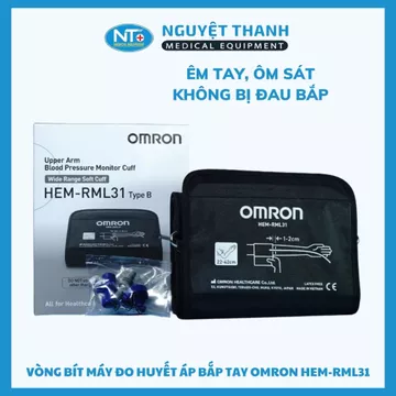 Vòng bít Omron HEM-RML31, phù hợp chu vi bắp tay 22 - 42 cm, dùng cho máy đo huyết áp bắp tay