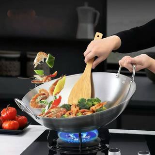 Chảo inox 2 quai sâu lòng Tặng Xẻng Chubby Chef Hàng chính hãng inox cao cấp đường kính 30-100cm phòng bếp nhà hàng