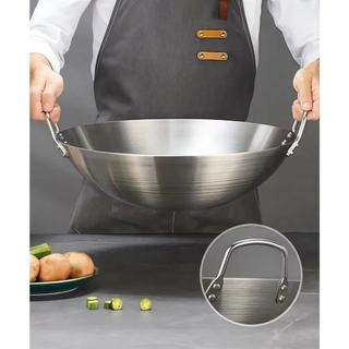Chảo inox 2 quai sâu lòng Tặng Xẻng Chubby Chef Hàng chính hãng inox cao cấp đường kính 30-100cm phòng bếp nhà hàng