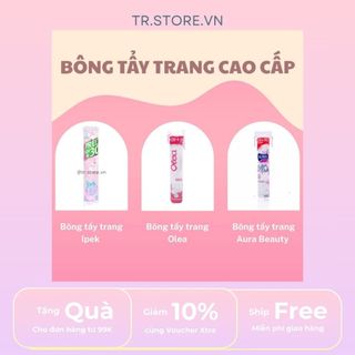 Bông Tẩy Trang Cao Cấp Ipek / Aura / Olea (120 - 150 Miếng) - Cotton Tự Nhiên Dịu Nhẹ, Làm Sạch Sâu Lỗ Chân Lông