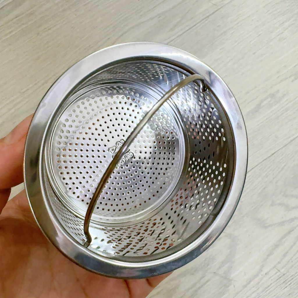 Lọc Rác inox bồn rửa chén có quai cầm tiện lợi - Dụng cụ lọc rác bồn rữa chén