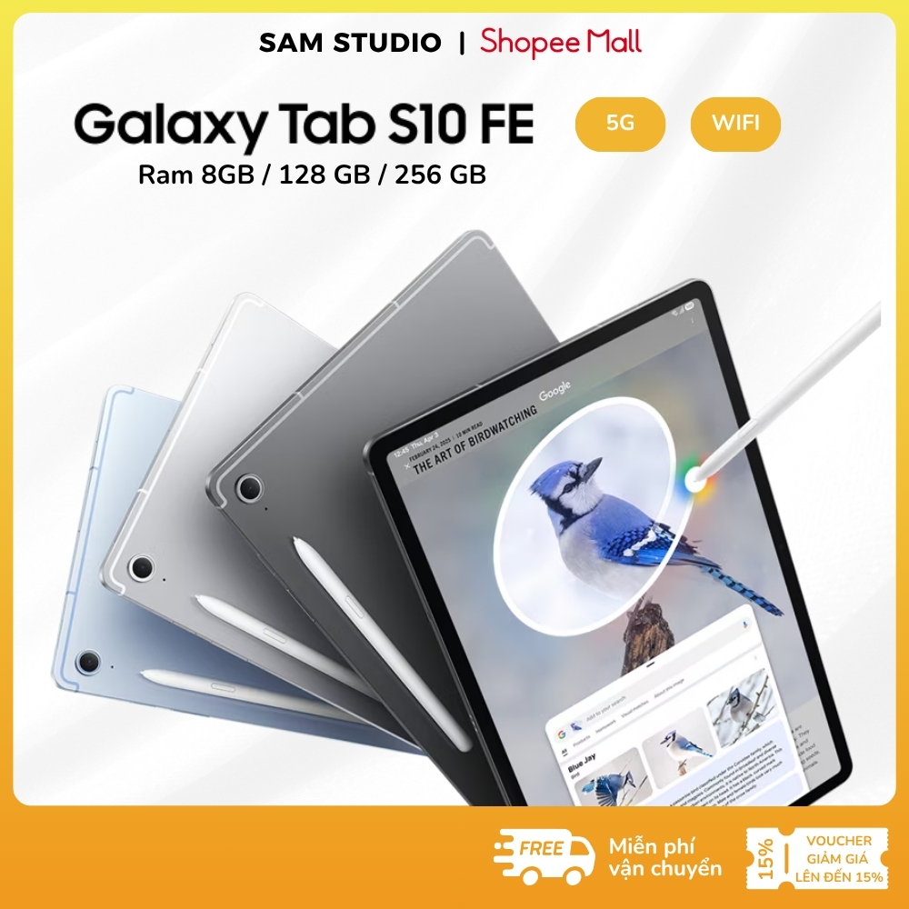 [KÍCH T7]Máy tính bảng Samsung Galaxy Tab S10 FE Wifi/5G One UI 7 – Galaxy AI – Hàng chính hãng