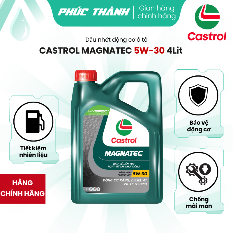 [HÀNG CHÍNH HÃNG] Dầu Nhớt Ô Tô Castrol Magnatec 5W30 API SP/CF ILSAC GF-6 4Lit - Mẫu Mới