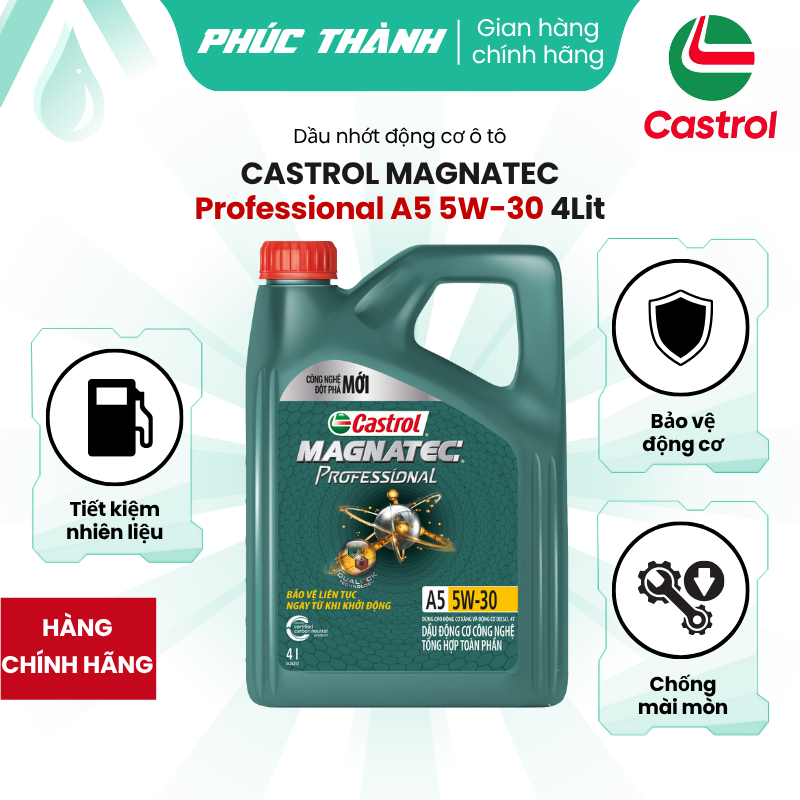 [HÀNG CHÍNH HÃNG] Dầu Nhớt Ô Tô Castrol Magnatec Professional A5 5W30 API SP ACEA A5/B5 4L - Mẫu Mới