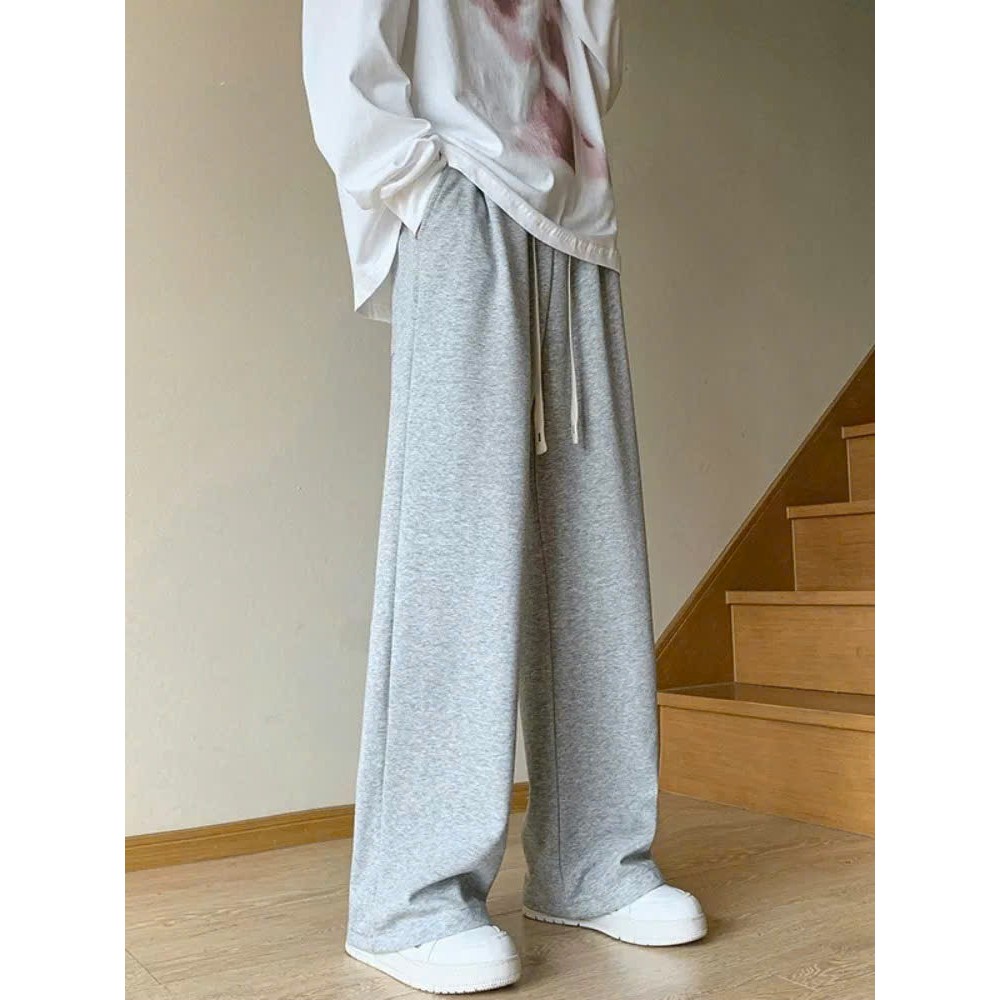 Quần Thun Ống Rộng Nam Màu Đen Và Xám Phong Cách Trẻ Trung Năng Động MAYLANSTORE