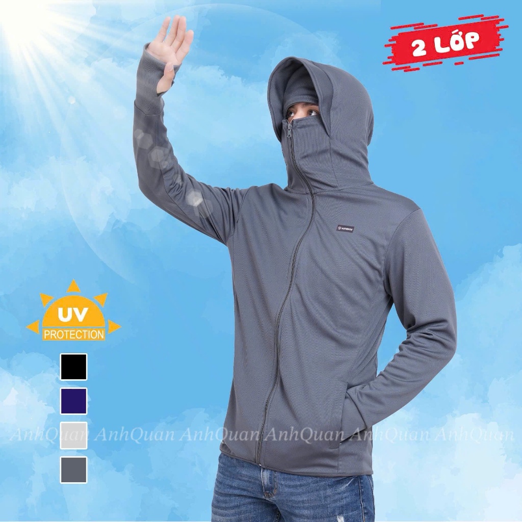 Áo Khoác Chống Nắng Nam Nữ 2 Lớp,Thiết Kế Che Trán Thông Minh,Vải Thông Hơi Co Giãn,Mềm Mịn,Thoáng Mát,Chống Tia UV-ACT
