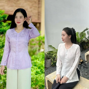 Áo gấm 2da áo bà Ba tim bà ba nữ vải mát có giãn nhẹ size 40-70kg