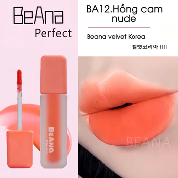 [ Màu Cam hồng nude - BA12 ] Son Kem Siêu Lì Mịn lâu trôi BA Perfect Son hữu cơ không chì , hàng CTY Chính hãng
