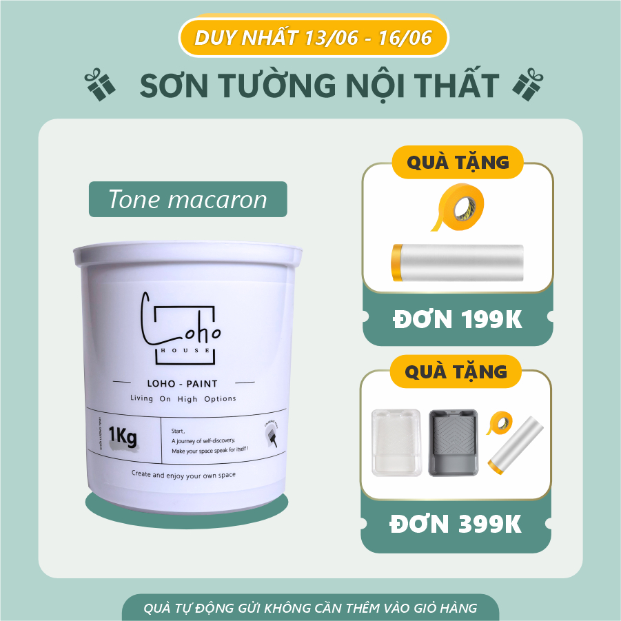 Sơn tường Loho House tone màu macaron | Lon sơn 1kg - Sơn nước nội thất ...
