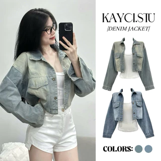 [CROPPED DENIM JACKET] Áo Khoác Jean Nữ Croptop, Áo Khoác Denim Dáng Ngắn Màu Bụi Hack Dáng | KAYCI.STU