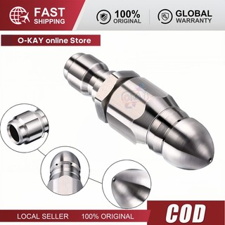 Đầu Phun Áp Lực Cao Bằng Thép Không Gỉ - Nạo Vét Ống 1/4, Chống Tắc Nghẽn