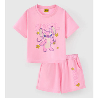 Đồ bộ thun ngắn tay Gấu dâu Lotso, Stitch Disney bé gái Rabity 560.006