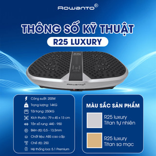Máy Rung Massage Giảm Cân, máy rung đốt mỡ Bản Mới Nhất, Máy rung đốt mỡ chính hãng Rowanto R25 luxury đốt mỡ , BH 12th